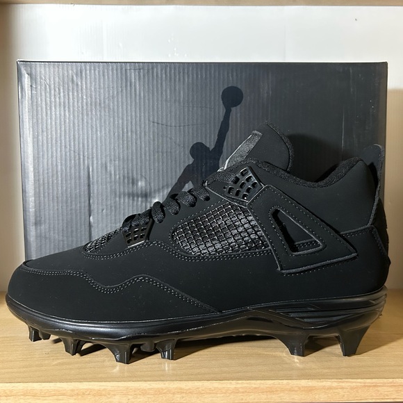 Jordan Other - Custom Air Jordan 4 Black Cat Football Cleats
